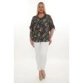 1. Kalite %100 Viskon Büyük Beden Bluz - 2