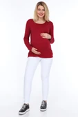 IŞŞIL 3131-Büzgülü Uzun Kol Hamile T-Shirt - 4