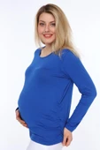 IŞŞIL 3131-Büzgülü Uzun Kol Hamile T-Shirt - 9