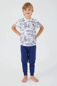 U.S. Polo Assn. 1358 Garson Flowered Erkek Çocuk Kısa Kol Pijama Takım thumbnail 8