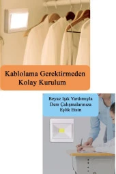 Şahnet Pilli Dolap İçi Led Lamba Kare - Beyaz Işık Kamp Lambası - 5