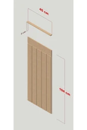 Petels Dekoratif. Duvar Çıtası. Ahşap Duvar Paneli. Boyanabilir. Ham. Mdf. 45x105 ( 1 Adet) - 3