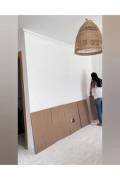 Petels Dekoratif. Duvar Çıtası. Ahşap Duvar Paneli. Boyanabilir. Ham. Mdf. 54x105 (1 ADET) - 1