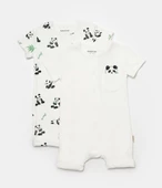 Bebek 2'li Kısa Kollu Tulum, %50 Bambu - %50 Organik Pamuk, Bebek ve Yenidoğan Serisi - CSYB9060 - 2