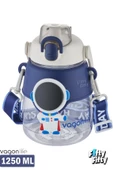 Vagonlife Silikon Pipetli 1250 ML Büyük Boy Askılı Ve Kulplu Su Matarası -Çıkartma Hediyeli-FFVGN6276-1250ML - 3