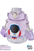 Vagonlife Silikon Pipetli 1250 ML Büyük Boy Askılı Ve Kulplu Su Matarası -Çıkartma Hediyeli-FFVGN6276-1250ML - 6