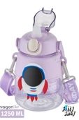 Vagonlife Silikon Pipetli 1250 ML Büyük Boy Askılı Ve Kulplu Su Matarası -Çıkartma Hediyeli-FFVGN6276-1250ML - 7