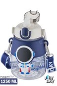 Vagonlife Silikon Pipetli 1250 ML Büyük Boy Askılı Ve Kulplu Su Matarası -Çıkartma Hediyeli-FFVGN6276-1250ML - 4
