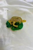 Feng Shui Ejderha Yılı Koruyucu Bereket Zenginlik Sembolü Para Lı Kurbağa Swaroski Taşlı - 2