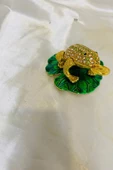 Feng Shui Ejderha Yılı Koruyucu Bereket Zenginlik Sembolü Para Lı Kurbağa Swaroski Taşlı - 1