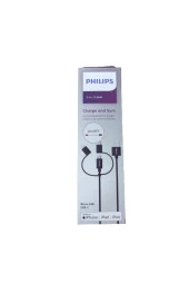 Philips MFI Apple Lisanslı İphone 5 3in1 Micro Usb-Lightining-Type-C Hızlı Şarj ve Data Kablosu 2m Siyah DLC3106T - 2
