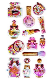 Sticker Kabartmalı Sticker Defter, Planlayıcı Etiket (pullu-812) - 17x9 cm - Parfüm Makyaj - 1