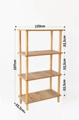 Concept 3 Raflı Organizer Kitaplık Banyo Mutfak Dolabı  Balkon Ofis Düzenleyici Ahşap Nature - 5