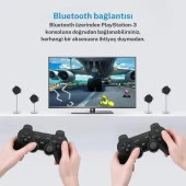 Cosmostech P3 Doubleshock PS3 Playstation 3 için Uyumlu Kablosuz Titreşimli Oyun Kolu Gamepad Joystick Controller Siyah thumbnail 6