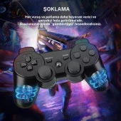 Cosmostech P3 Doubleshock PS3 Playstation 3 için Uyumlu Kablosuz Titreşimli Oyun Kolu Gamepad Joystick Controller Siyah thumbnail 7