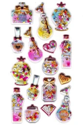 Sticker Kabartmalı Sticker Defter, Planlayıcı Etiket (pullu-813) - 17x9 cm - Parfüm Oje - 1