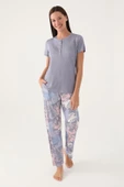 Pierre Cardin 8801 Leaf Kadın Kısa Kol Pijama Takımı - 1