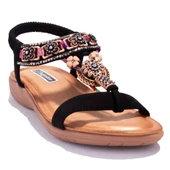 Dagoster DZA07-7416782CN Siyah Günlük Ortopedik Kadın sandalet - 1