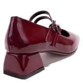 Dagoster DZA07-1181403CN Bordo Rugan Klasik Topuklu Kadın Ayakkabı - 4