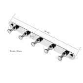 Tema Ruby Banyo Askısı 5 li Askılık Bornozluk Paslanmaz Krom - 2