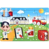 Ahşap Eğitici Puzzle 12 Parça - 1 Adet Stokta Olan Gönderilir - 1