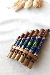 Pan Flüt Bambu Boyalı Ahşap El Sanatları Dekoratif  7 Nota Müzik - 1