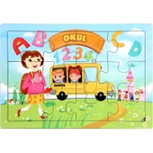 Ahşap Eğitici Puzzle 12 Parça - 1 Adet Stokta Olan Gönderilir - 7