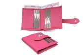 SANLINE 800 Hakiki Deri Kartlık Görünümlü Unisex Cüzdan - Fuşya - 2