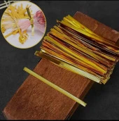 10 cm Poşet bağlama teli  gold rengi - 2