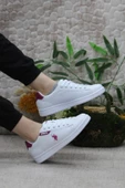 U.S. Polo Assn. Costa Wmn Beyaz Bordo Orijinal Ürün Sneaker Kadın Ayakkabı - 5