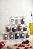 12'li Barok Yuvarlak Baharat Kavanoz Seti & Saklama Kabı & Erzak Kabı (12*250 ML) - 2