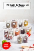 12'li Barok Yuvarlak 2 Boy Kavanoz Seti & Saklama Kabı & Erzak Kabı 6*500 ML,6*250 ML) - 1