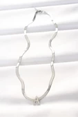 316L Çelik A Harfli Silver Renk İtalyan Zincirli Kolye - TJ-BKO8546 - 2