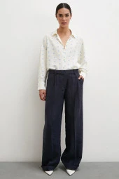 Puantiyeli Oversize Gömlek Ekru thumbnail 4