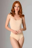 2 Adet İp Askılı Kadın Çıtçıtlı Body Siyah ve Ten - 2