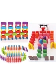 99 Cırcle Toys 200 Adet Eğitici Eğlenceli Ahşap Domino thumbnail 3
