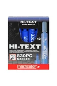 Hi-Text Hı-text 830pc Permanent Kalem Mavi Kesik Uç 12'li Kutu - 1