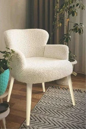 LOVİSSE HOME Pofuduk Teddy Berjer - Tekli Koltuk - Bekleme, Cafe, Ofis, Balkon, Güzellik Merkezi,çay Seti Koltuk - 1
