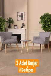 LOVİSSE HOME 3lü Berjer Set Tekli Koltuk Balkon, Ofis, Bekleme, Güzellik Merkezi, Çay Seti - 1