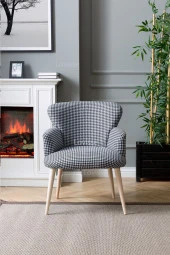 LOVİSSE HOME Puantiyeli Berjer Tekli Koltuk Balkon, Ofis, Bekleme, Güzellik Merkezi, Çay Seti thumbnail 1