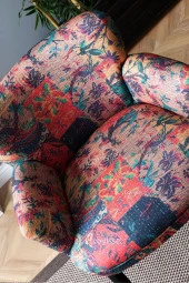 LOVİSSE HOME Mia Patchwork Berjer Tekli Koltuk Balkon, Ofis, Bekleme, Güzellik Merkezi, Çay Seti - 3