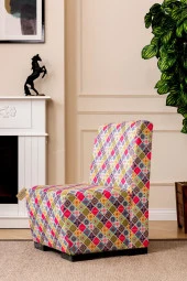 LOVİSSE HOME Patchwork Otantik Berjer Etnik Retro Tekli Koltuk Balkon, Ofis, Bekleme, Güzellik Merkezi, Çay Seti - 2