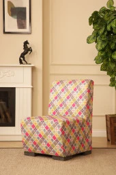LOVİSSE HOME Patchwork Otantik Berjer Etnik Retro Tekli Koltuk Balkon, Ofis, Bekleme, Güzellik Merkezi, Çay Seti - 4