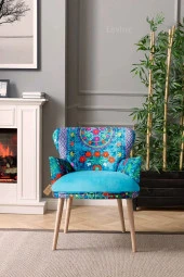 LOVİSSE HOME Patchwork Otantik Berjer Etnik Retro Tekli Koltuk Balkon, Ofis, Bekleme, Güzellik Merkezi, Çay Seti - 3