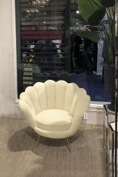 LOVİSSE HOME Krem Istiridye Berjer, Papatya, Alacatı, Safir Teddy Berjer Beyaz - 3