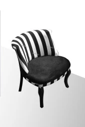LOVİSSE HOME Zebra Berjer - Tekli Koltuk - Lükens Siyah Beyaz - 1