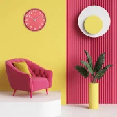 Girist Pembe Renk Dekoratif Duvar Saati 38 cm - 2