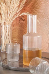 Acar Line 5 Parça Cam Sürahi Seti - 1200 ml+300 ml - 2