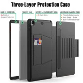 Apple iPad Air 11inç M2/M3 2025-2024 Kılıf Multifunction Leather Case - 6