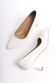 Kandy Beyaz Mat Kısa Kadeh Topuklu Ayakkabı thumbnail 1